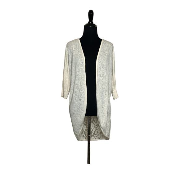 Mod Lusive cream laced back open front cardigan size Small - Picture 9 of 11